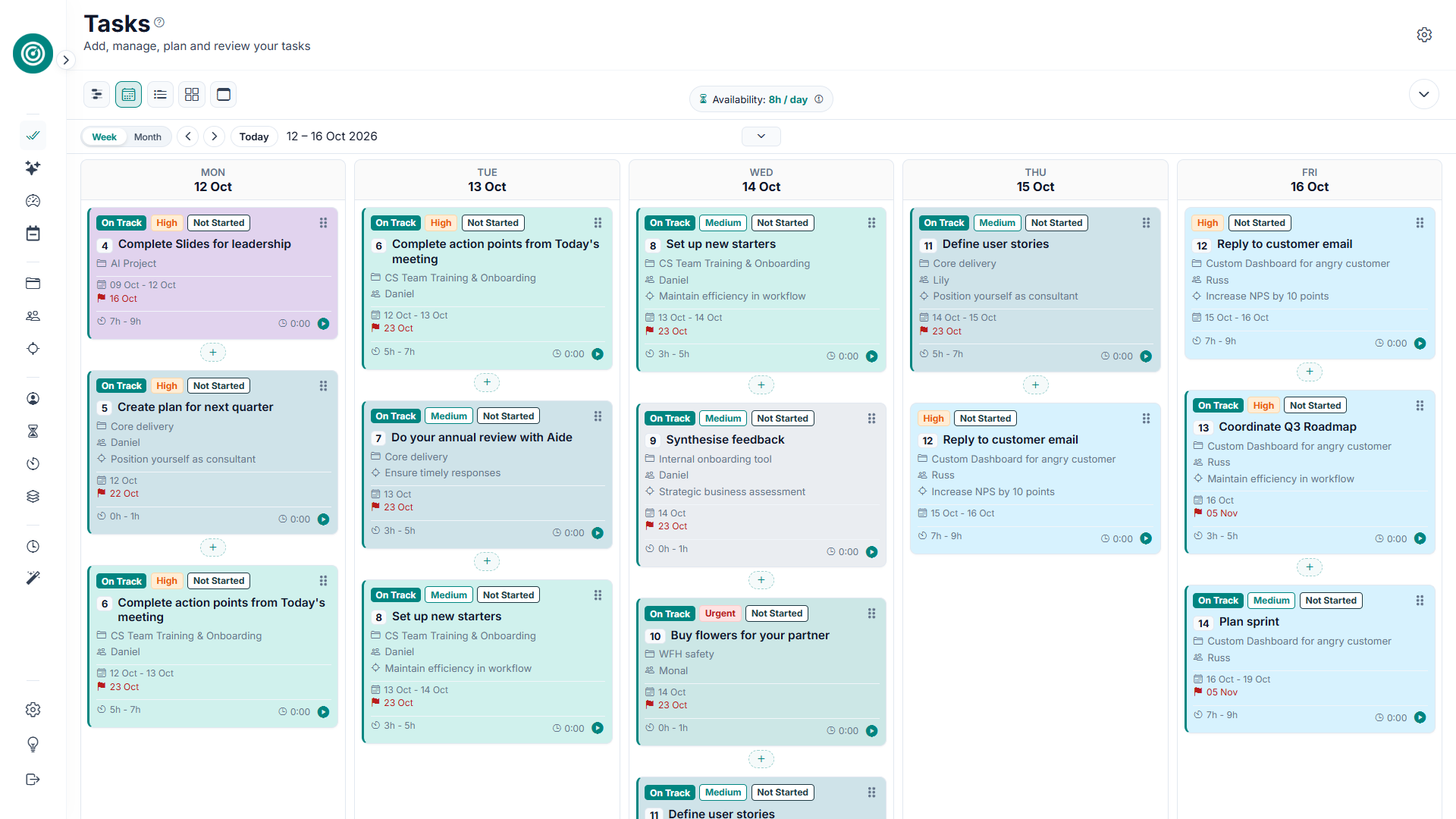 View your tasks on a calendar